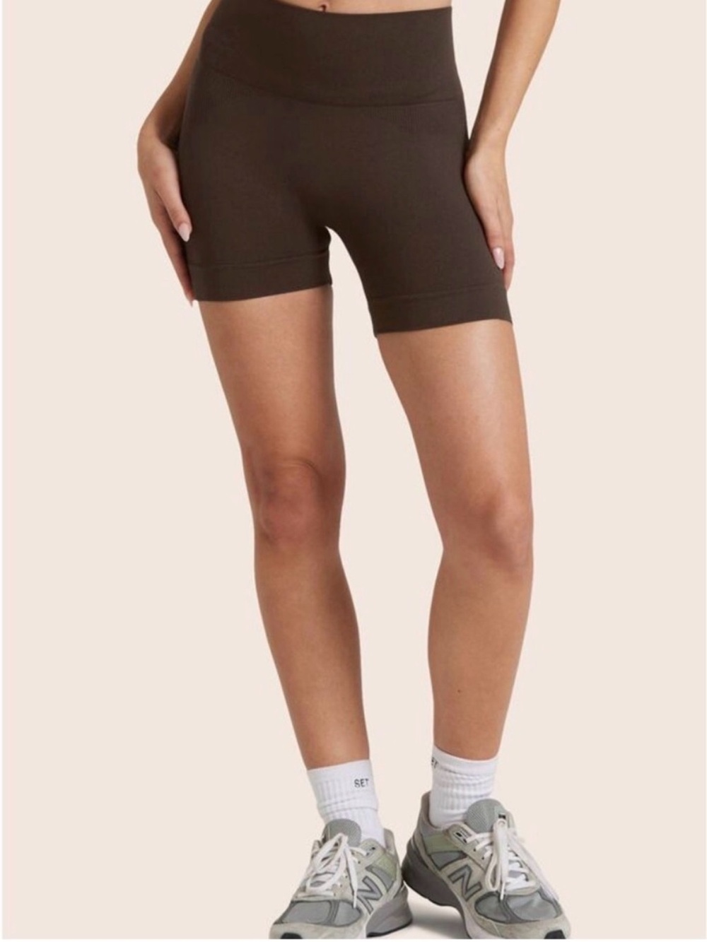 SET Active Brown High-Waist Bike Shorts